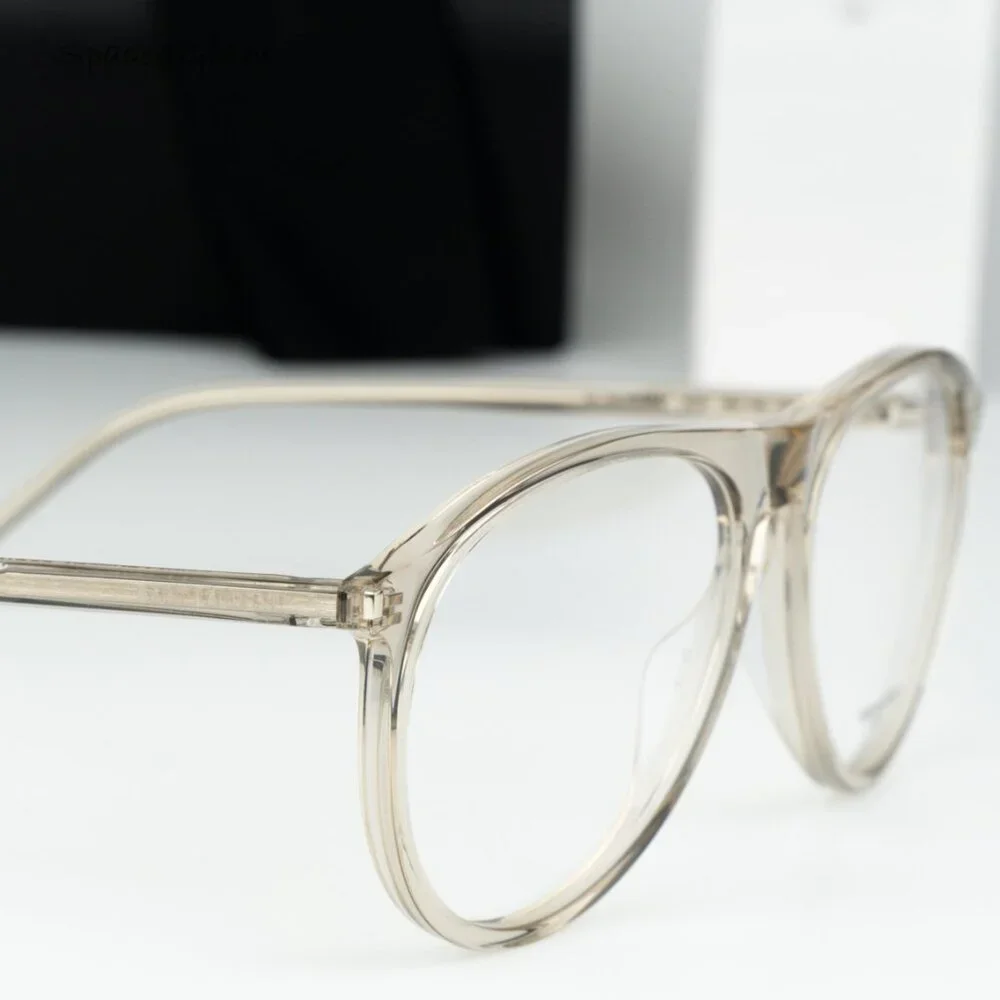 Saint Laurent Women Eyeglasses Trans Beige Demo Pilot SL667OPT 003 BRAND NEW